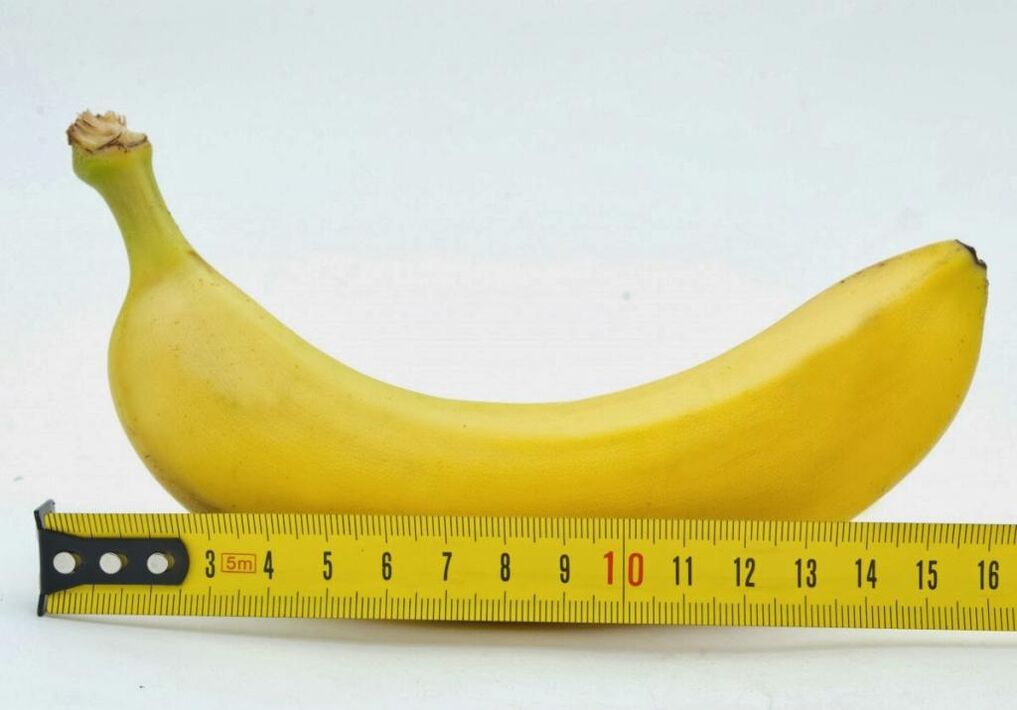 measuring the penis before enlargement on the example of a banana